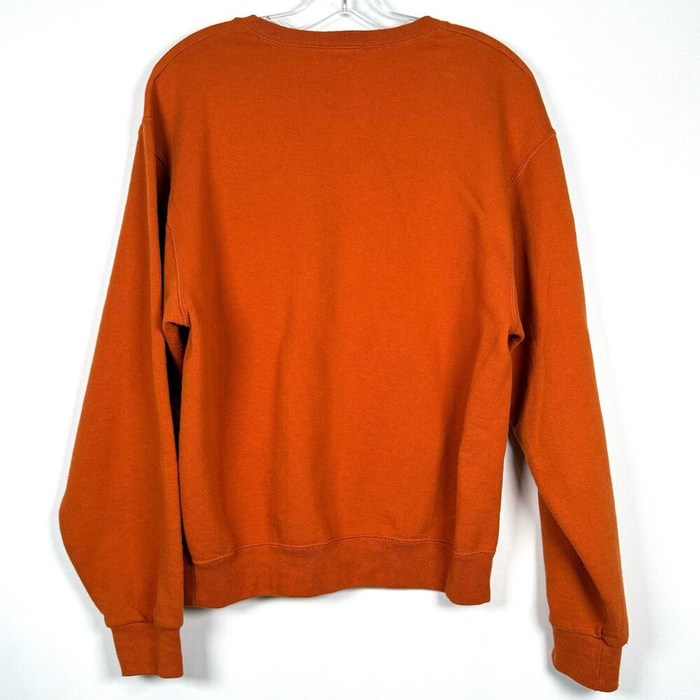 Vintage 90s Jerzees Orange Sweatshirt Scarecrow Fall Scene Women's Size M - Picture 3 of 5